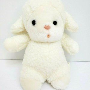Eden Vintage White/Cream Plush Lamb Rattle